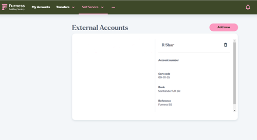 Add external account - desktop